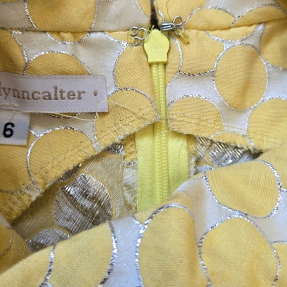 Corey Lynn Calter Suzi Rolled Collar Yellow Swing Dress Size 6 - Picture 9 of 14